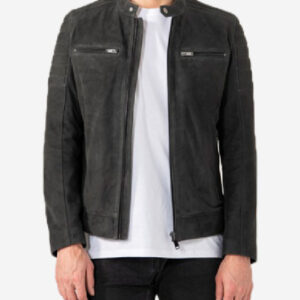 Men Alvin Black Suede Jacket