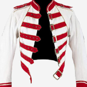 Freddie Mercury Queen Red Belted White Cotton Jacket