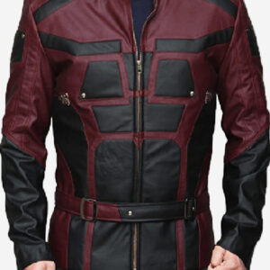 Decrum Daredevil Red And Black Leather Jacket