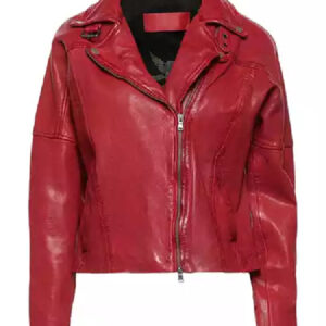 Ben 10 Elena Validus Red Motorcycle Leather Jacket