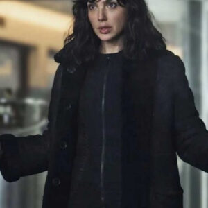 Heart Of Stone 2023 Gal Gadot Shearling Black Leather Coat
