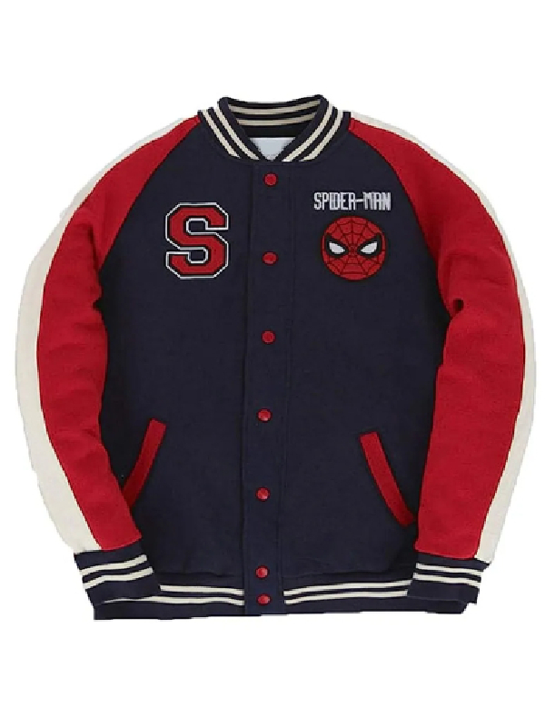 Spiderman Red And Navy Letterman Jacket