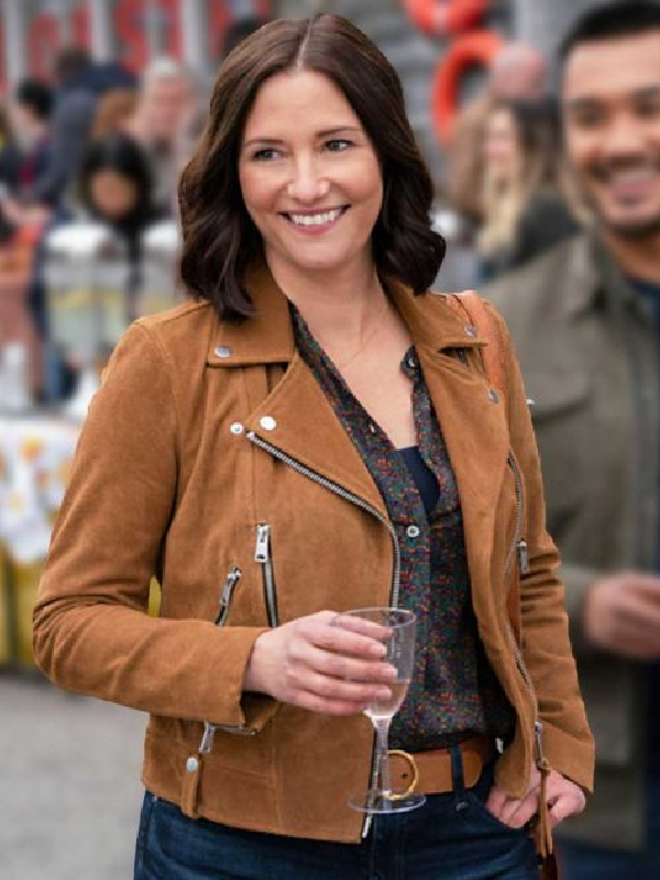The Way Home 2023 Chyler Leigh Suede Jacket