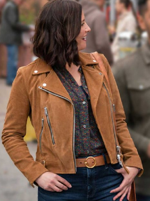 The Way Home 2023 Chyler Leigh Suede Jacket