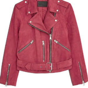 Priscilla Faia You Me Her Izzy Silva Red Suede Jacket