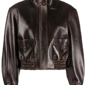 Nancy Drew Kennedy Mcmann Leather Bomber Brown Jacket