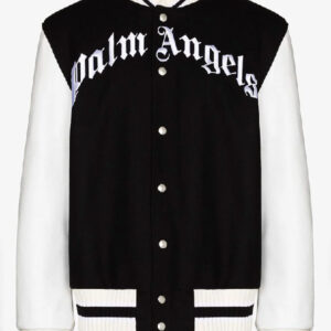 Palm Angels 50 Bear Varsity Black And White Jacket