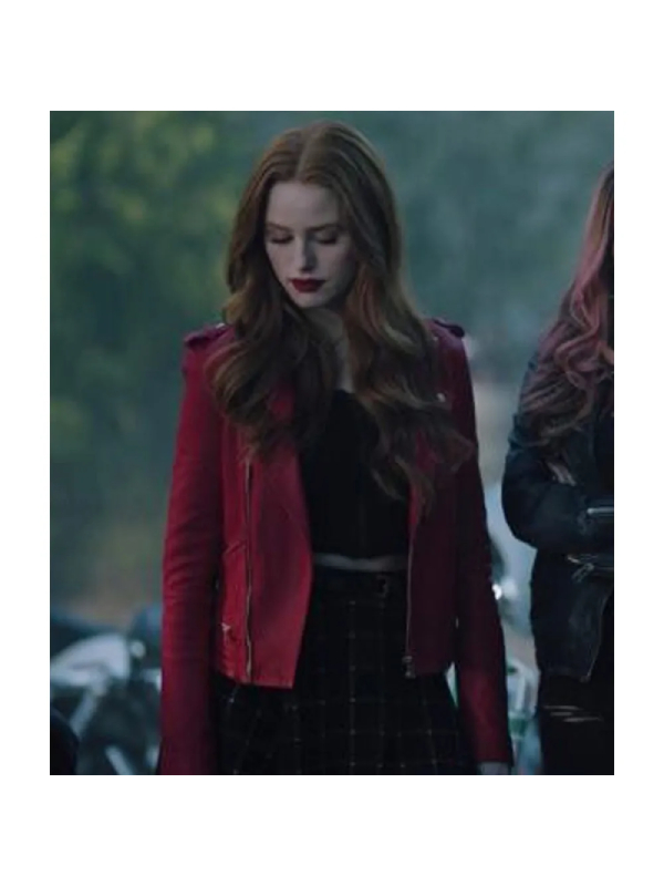 Riverdale S03 Madelaine Petsch Red Leather Jacket