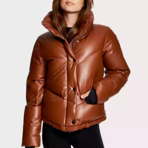 Sam Nyc Brown Puffer Brown Leather Jacket