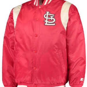 St Louis Cardinals Red Cream Satin Jacket