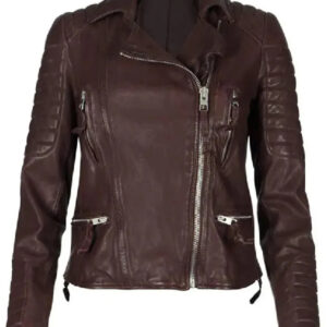 Switched At Birth S05 Vanessa Brown Maroon Leather Jacket