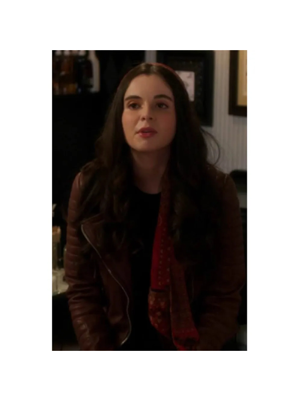Switched at Birth S05 Vanessa Brown Maroon Leather Jacket