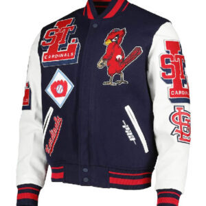 St Louis Cardinals Navy Mash Up Varsity Jacket