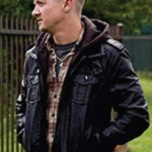 The Town Movie Jeremy Renner Black Leather Jacket