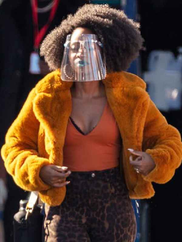 They Cloned Tyrone 2023 Teyonah Parris Faux Fur Jacket