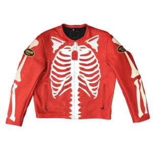 Vanson Skeleton Red Leather Jacket