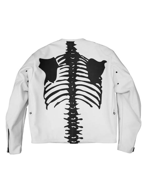 Vanson Skeleton White Leather Jacket