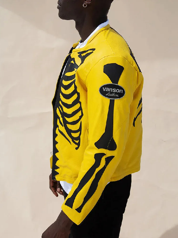 Vanson Skeleton Yellow Leather Jacket