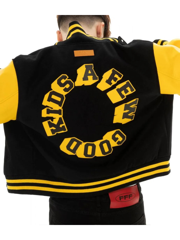 A Few Good Kids Logo Letterman Black And Yellow Jacket