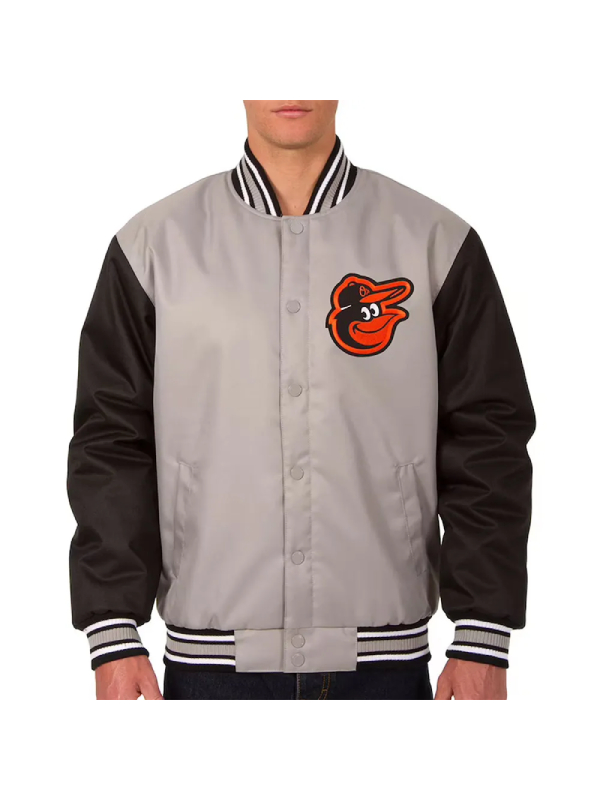 Baltimore Orioles Black/Gray Poly Twill Jacket