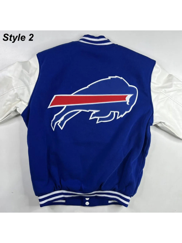Buffalo Bills Blue And White Letterman Jacket