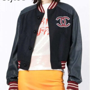 Chanel Cc Patch Varsity Jacket