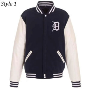 Detroit Tigers Navy And White Varsity Jacket