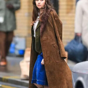 Felicity Jones Dead Shot 2023 Brown Coat