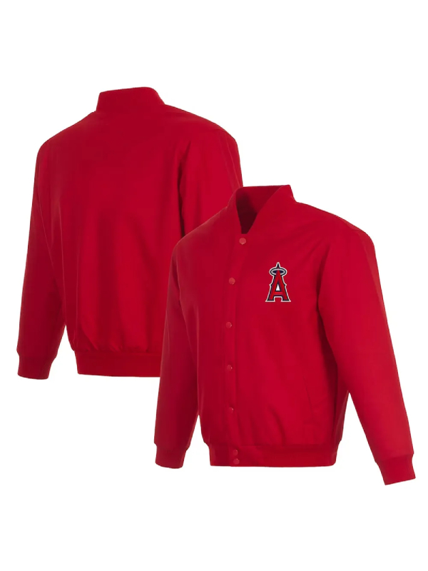 Los Angeles Angels Red Poly Twill Jacket