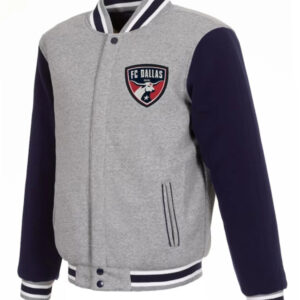 FC Dallas Navy and Gray Varsity Wool Jacket