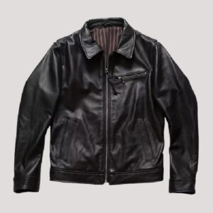 Jos A Bank Black Leather Jacket