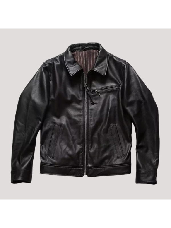 Jos A Bank Black Leather Jacket | Fortune Jackets