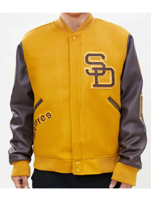Logo San Diego Padres Varsity Orange And Yellow Jacket