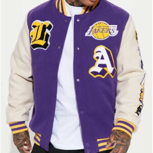 Loyalty La Lakers Varsity Purple And White Jacket