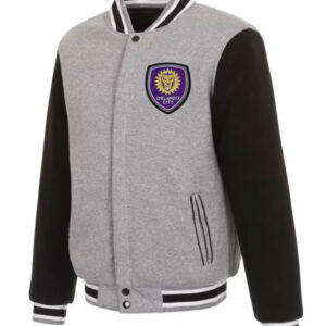 Orlando City Sc Gray And Black Varsity Wool Jacket