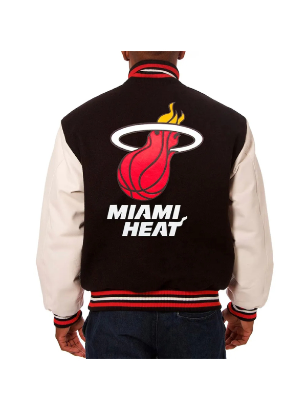 Miami Heat Black And White Varsity Jacket