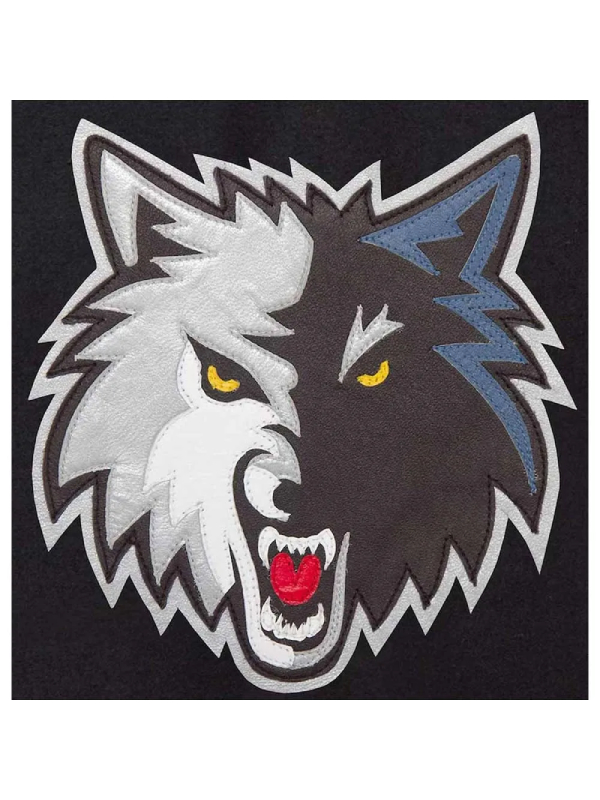 Minnesota Timberwolves Domestic Varsity Black and Royal Varsity Jacket