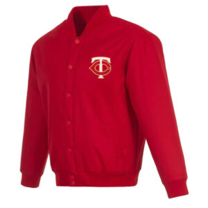 Minnesota Twins Red Poly Twill Full Snap Jacket