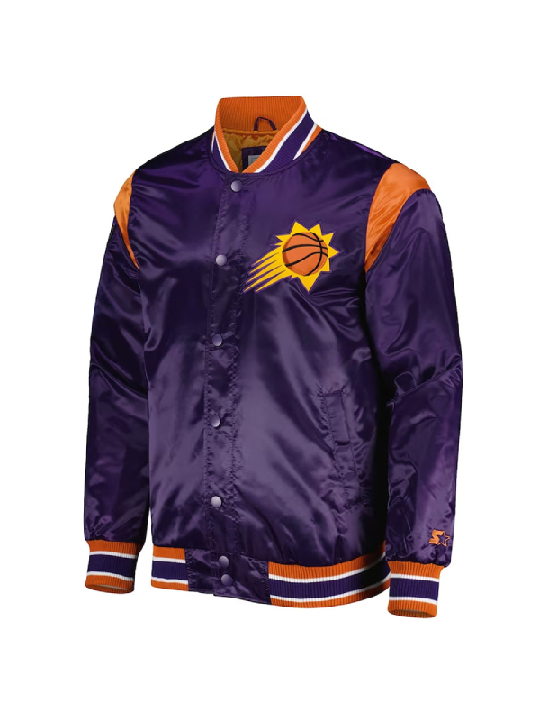 Phoenix Suns Force Play Purple Varsity Satin Jacket