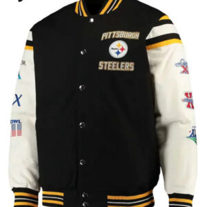 Super Bowl Champions Pittsburgh Steelers Black Letterman Jacket