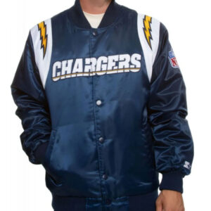 Los Angeles Chargers Bomber Satin Jacket