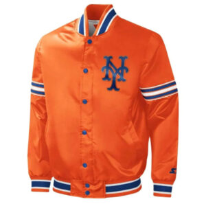 Ny Mets Midfield Royal Orange Satin Jacket