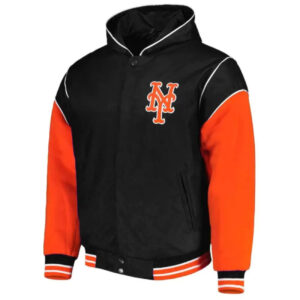 Ny Mets Royal And Orange Hoodie Jacket