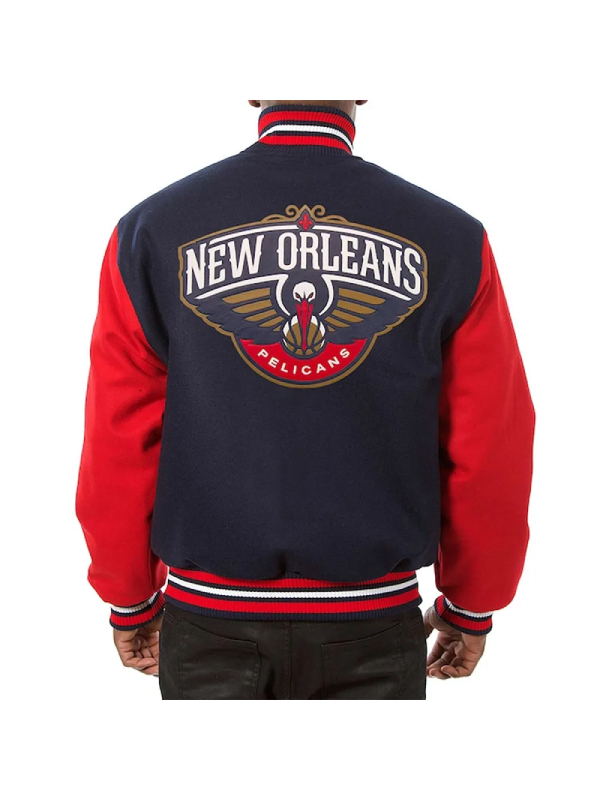 Navy And Red New Orleans Pelicans Varsity Jacket