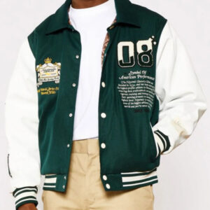 Neutrals Country Club Green Varsity Jacket