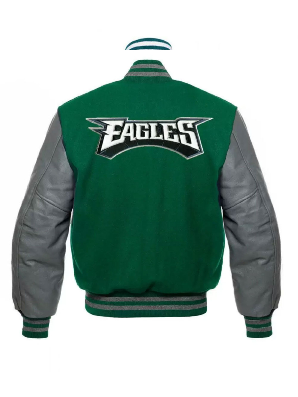 Philadelphia Eagles Green And White Letterman Jacket