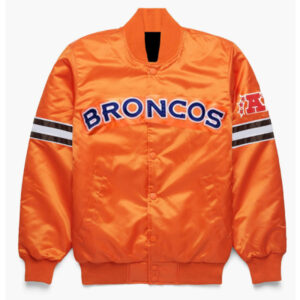 Pick And Roll Denver Broncos Orange Satin Jacket