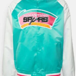 Prime Time Aqua & White San Antonio Spurs Varsity Satin Jacket