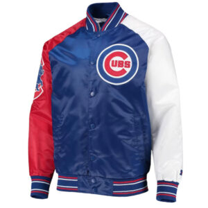 Royal Red Chicago Cubs Reliever Varsity Satin Jacket