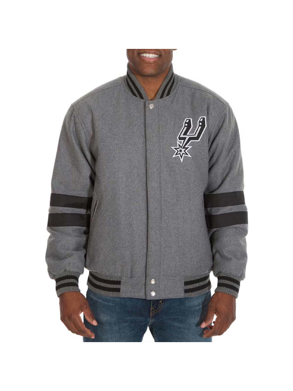 San Antonio Spurs Varsity Gray Wool Jacket
